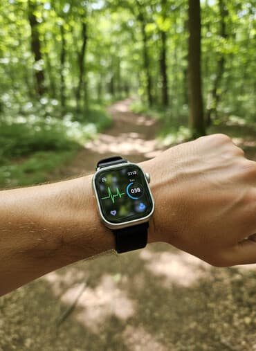 Смарт‑часы в корпусе форм‑фактора Apple Watch Ultra 2 с черным