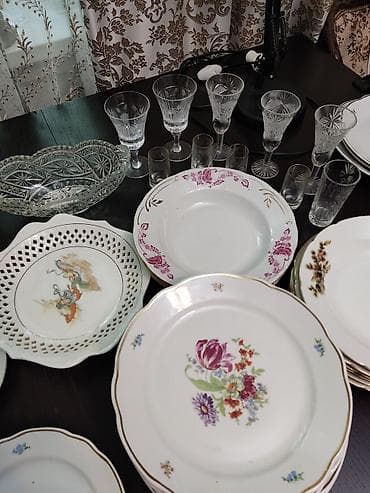 jack 4: Набор винтажной стеклянной посуды с гранёным узором Состав: - 6 — 9