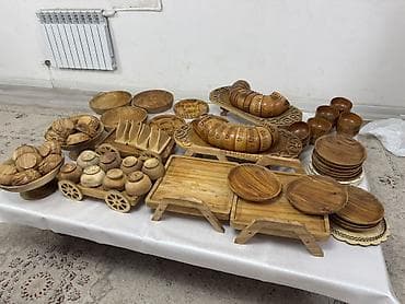 овощные ящики: Набор посуды и сервировочных аксессуаров из натурального дерева — 3