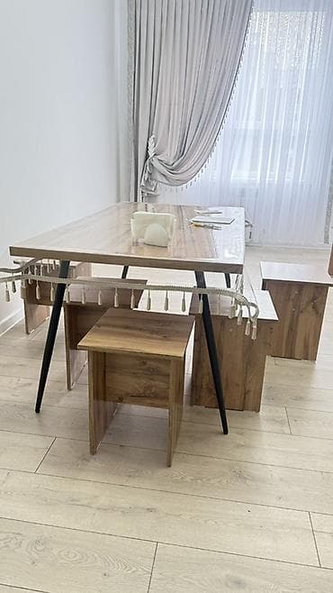 study table: Кухонный стол и стул, Новый, цвет - Коричневый — 5