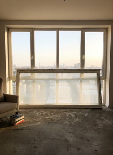 тамчылатып сугаруу: Даяр пластик терезеле, Терезе түрү: Панорамалык, Орнотуусуз, Бөлүп төлөө жок — 1