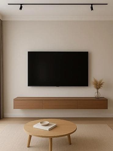 Тумба и подставка для телевизора, Новый, Подвесная, Дерево, цвет - Коричневый