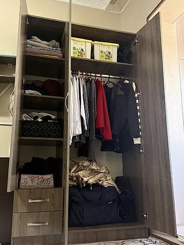 вешлка: Шифоньер, шкаф для одежды, Б/у, Прямой, ЛДСП — 1