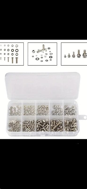 болт гайка: Набор крепежа, включающий 320 деталей, состоит из болтов, гаек и шайб — 2