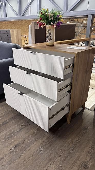 Офис эмереги: Кийим үчүн комод, Жаңы, Күзгүсүз, ЛДСП, түсү - Ак, Өзү алып кетүү, Акысыз жеткирүү, Акылуу жеткирүү — 2