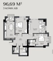 готовые квартиры в рассрочку в бишкеке 2023 год: 2 комнаты, 82 м², Элитка, 23 этаж, ПСО (под самоотделку) — 8