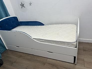 Кровати: Детская кровать с мягким изголовьем и бортиками + ящики для хранения — 6