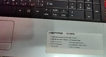 Ноутбук Acer Aspire E1-531G Характеристики с заводской наклейки: -