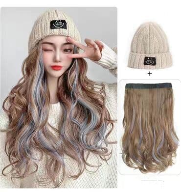 шапка тёплое: Шапка с накладными волосами — это просто и красиво: 🔹 Густые длинные — 1