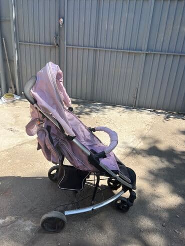 коляска prego: Коляска, цвет - Фиолетовый, Б/у — 2