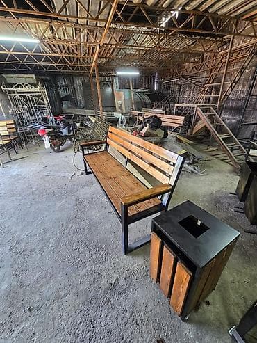 стол стулья для улицы: Скамейка Со спинкой, Без крыши — 2