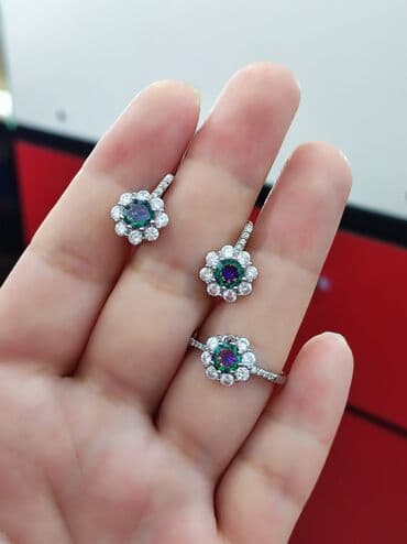 эксклюзивные свадебные пригласительные: Набор украшений, Проба 925, Женские, Новый — 3