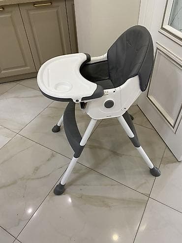 пластмас: Детский стульчик для кормления - Универсальный дизайн: бело‑серый — 2