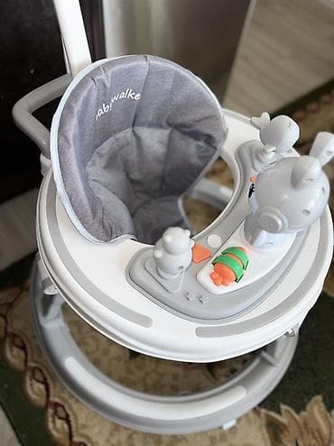 детский манеж и ходунок: Ходунки для малыша с игровой панелью - Круглая устойчивая база на — 2