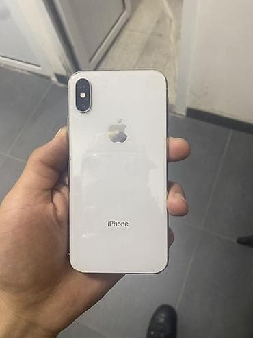 IPhone X, Б/у, 256 ГБ, Серебристый, Кабель, 100 %