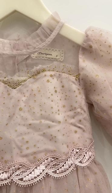 Бөбөктөр үчүн топтомдор: Балдар көйнөгү, түсү - Кызгылт көк, Колдонулган — 4