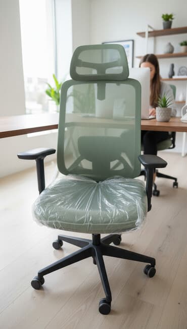 кресло в офис: Офисное кресло, С колесиками, цвет - Зеленый — 1