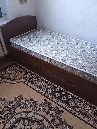 детский гамак для новорожденных: Односпальная кровать с матрасом и тумбой - Размер спального места — 1