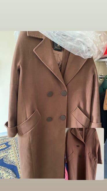 oversize: Пальто женское Felissa, двубортное. - Цвет: тёплый коричневый — 1