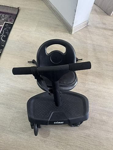 Детские электрокары: Пассажирская платформа‑приставка для коляски с сиденьем и рулём - — 2