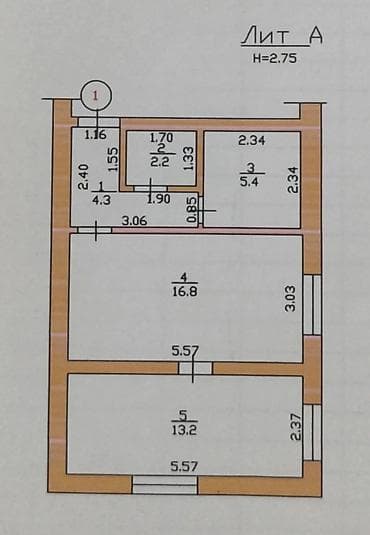 Продажа квартир: 2 комнаты, 43 м², Индивидуалка, 1 этаж, Косметический ремонт — 1