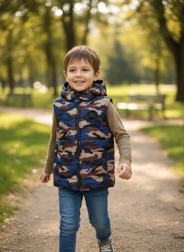 детская и подростковая одежда: Жилет на 6-7 лет, детские куртки на 4-7 лет красная зимняя- серая — 1