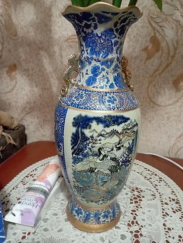 декор текстура: Керамическая ваза с росписью - Материал: керамика. - Цвет основы — 8