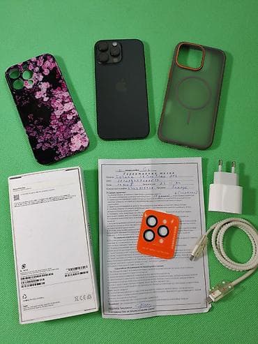 IPhone 16 Pro Max, Б/у, 256 ГБ, Black Titanium, Зарядное устройство, 91 %