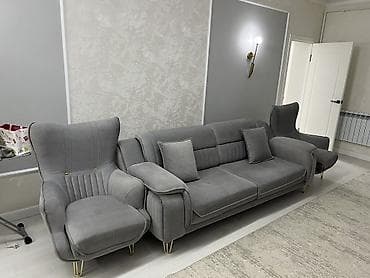 мягкая кресло: Комплект мягкой мебели, цвет - Серый — 1