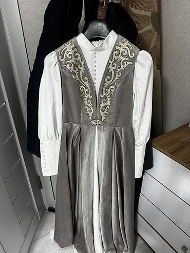 невидимый плащ: Платье на кыз узатуу: длинное белое платье с отстёгивающимся велюровым — 1