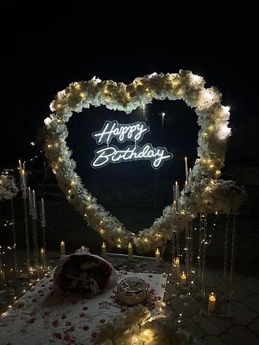 детские праздники: Декор для дня рождения на выезд: светящаяся фотозона с сердцем - — 1