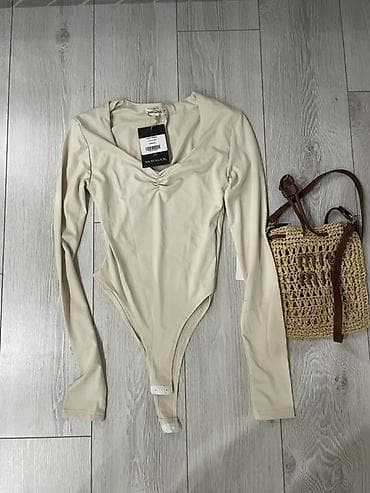 боди футболка: Боди, Made in KG, Глубокое декольте, Трикотаж, M — 2