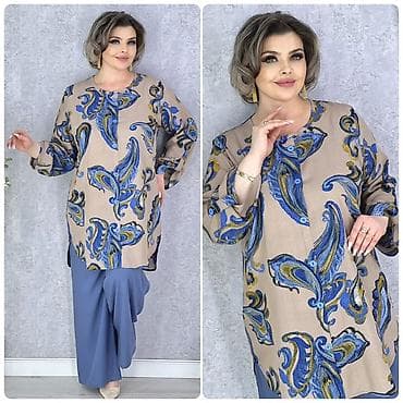 oversize: Рубашка-туника свободного кроя с ярким принтом пейсли. - Фасон — 5