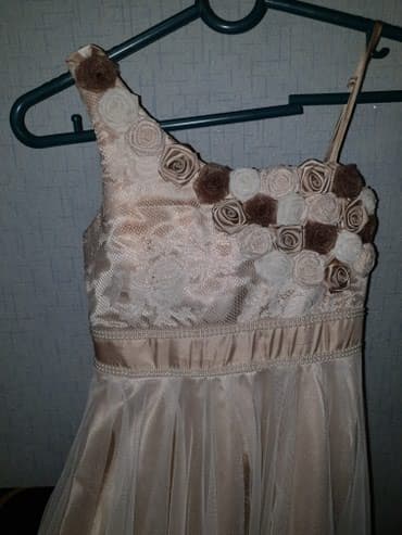 платье дордой: Детское платье, цвет - Серый, Б/у — 1