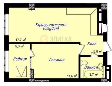 квартиры в районе жал: 1 комната, 45 м², Элитка, 4 этаж, Готовая ПСО (под самоотделку) — 4