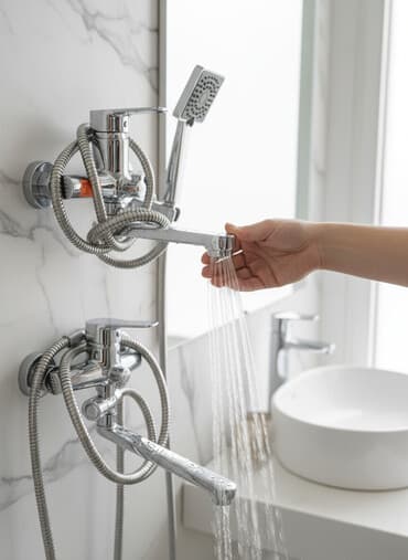 умывальник на: Комплект смесителей для ванной комнаты, выполненный в современном — 1