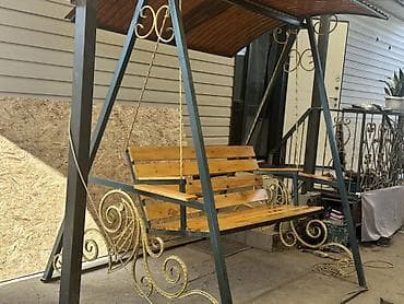 качели для дачи: Садовые качели Металл, Со спинкой, С крышей — 3