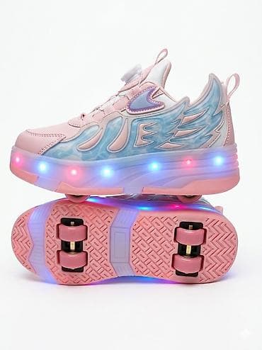 термо кроссы: Детские кроссовки-ролики с подсветкой - Формат 2 в 1: обычная обувь и — 2