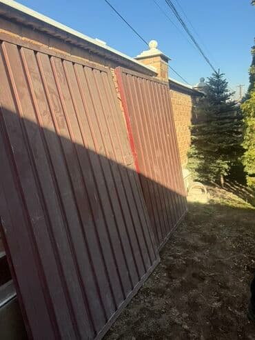 ворота дарбаза: Двухстворчатые распашные ворота из профнастила - Конструкция — 6