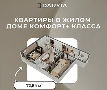квартира район мадина: 2 комнаты, 72 м², Элитка, 12 этаж, Готовая ПСО (под самоотделку) — 1