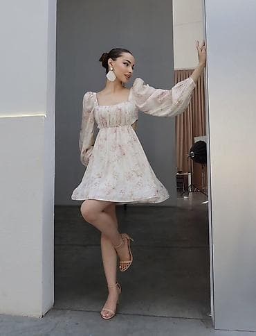 Повседневное платье, Made in KG, Лето, Короткая модель, Крестьянка, S, M — 3