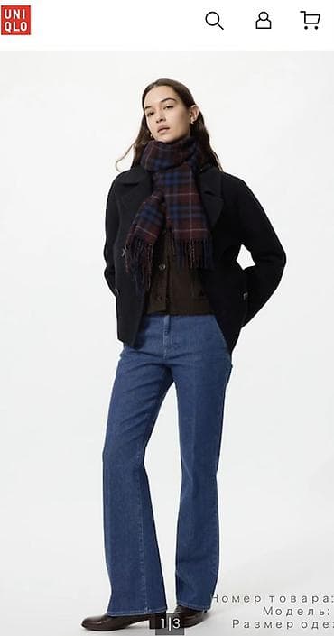 свитеры: Джинсы, Клеш, Uniqlo, Япония, Средняя талия, Стрейч, S, M — 1