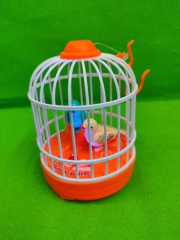 оранжевая: Птички в клетке игрушка музыкальная в ассортименте🐦 Комплектация — 2