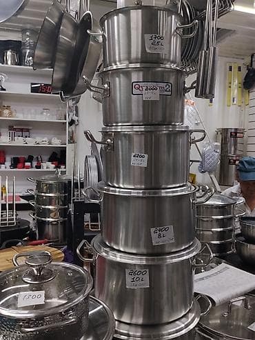 silver kitchen: Нержавеющие кастрюли из толстостенной стали с удобными ручками — 1