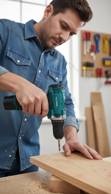 электродрель с перфоратором: Универсальная аккумуляторная дрель-шуруповерт VCAND с напряжением 12 В — 1