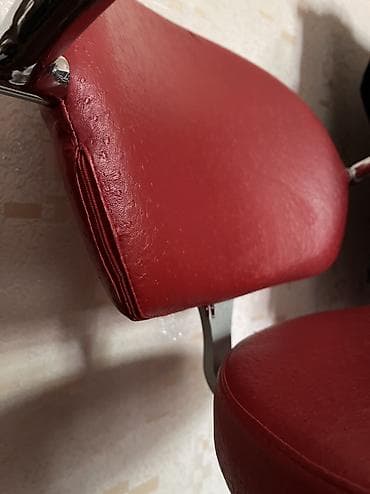 буу мебели: Парикмахерское кресло с гидравлическим подъемником. - Обивка: красная — 4