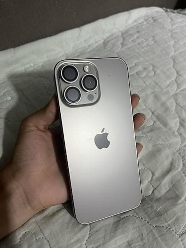 IPhone 16 Pro Max, Б/у, 256 ГБ, Natural Titanium, Защитное стекло, Коробка, Наушники, 93 %