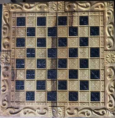 шахмат купить: Набор деревянных нард с уникальной резьбой, изображающей львов, орлов — 5