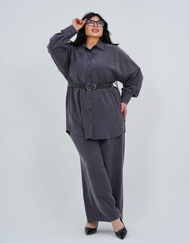 купить спортивный костюм женский недорого от производителя: Брючный костюм, Прямые, Рубашка, Осень-весна — 6