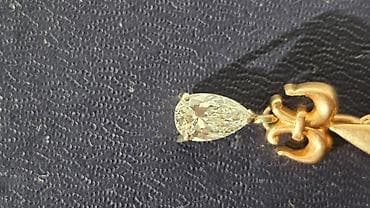 Жеке буюмдар: Подвеска с натуральным брилиантом СССР формы «груша» (капля) один — 4